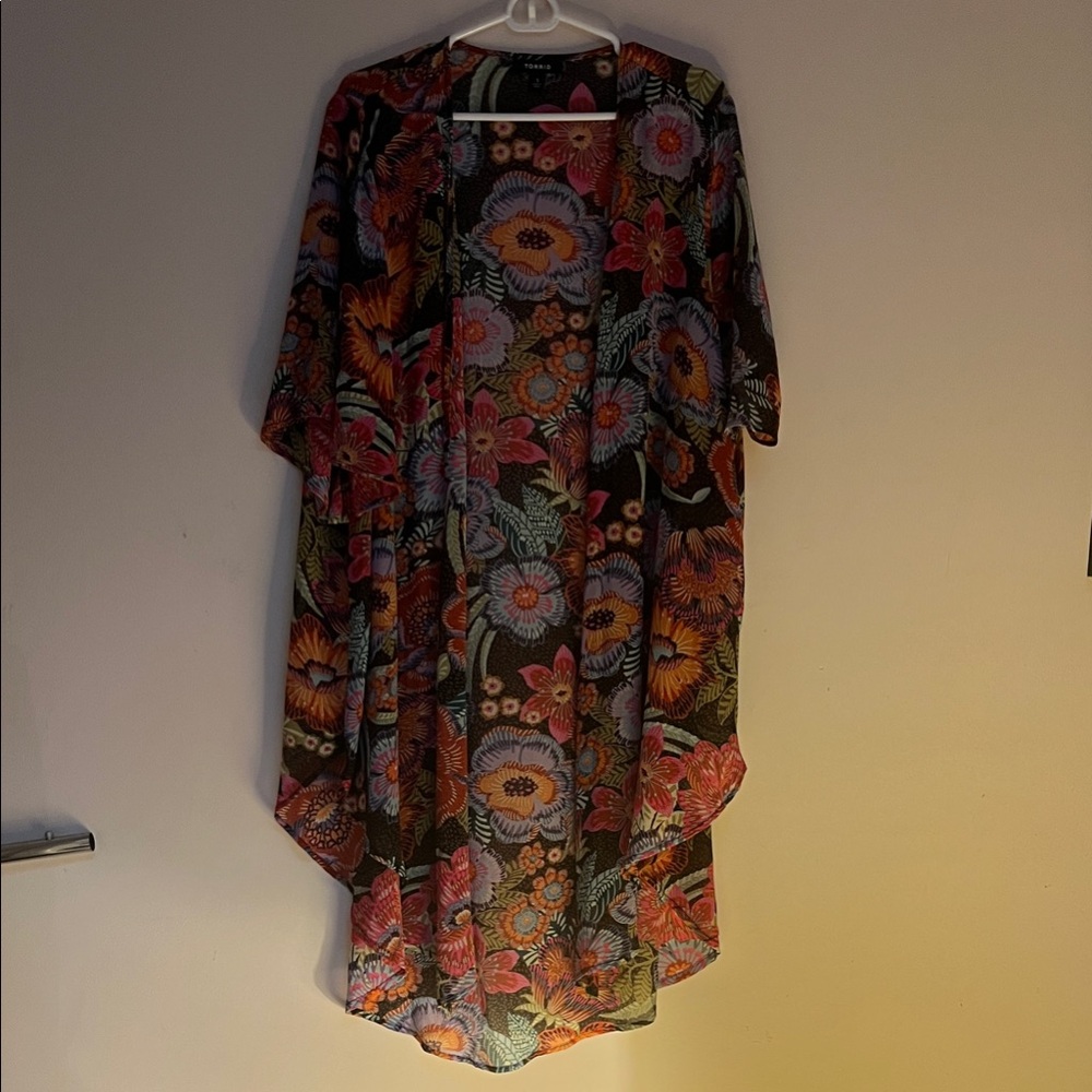 Torrid Multicolor Floral Kimono